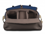 Large Hadley Navy Canvas Chocolate Leather 503504-54 TOP OPEN